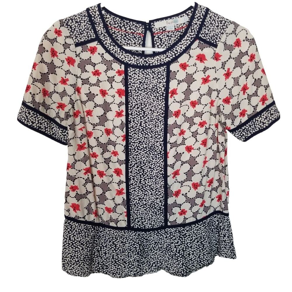 Boden Womens Floral Peplum Top 4 Cottagecore Romantic Career Corp Office Siren
